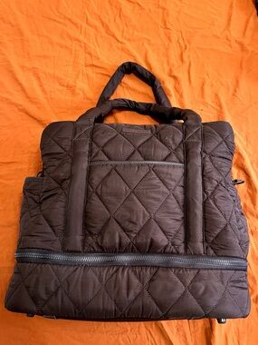Poppy & Peonies Quilted Voyager Weekender Travel Bag Gym Carry-On in Espresso